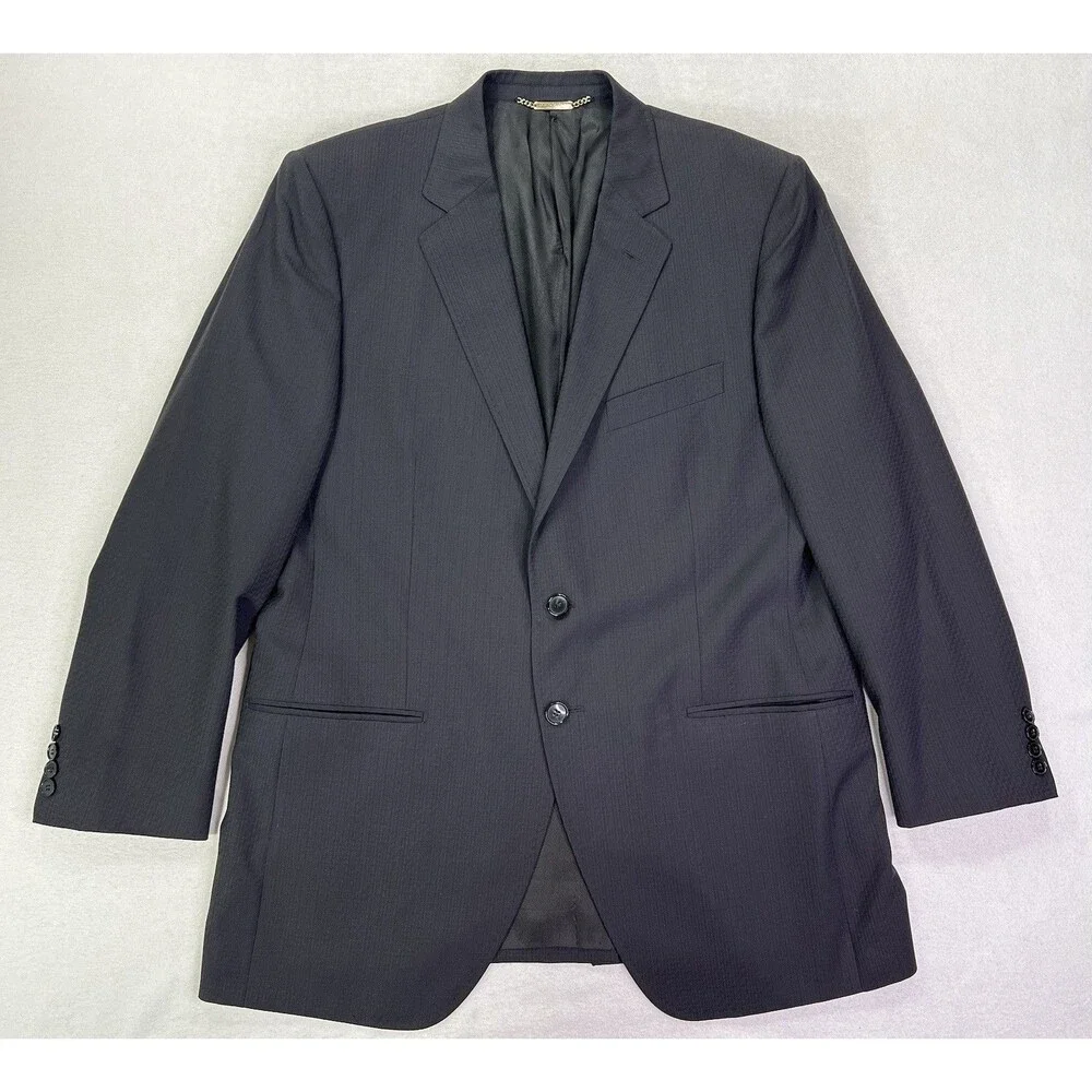 Dolce & Gabbana Two Button Blazer Sport Coat Textured Black Mens US 44 IT 54